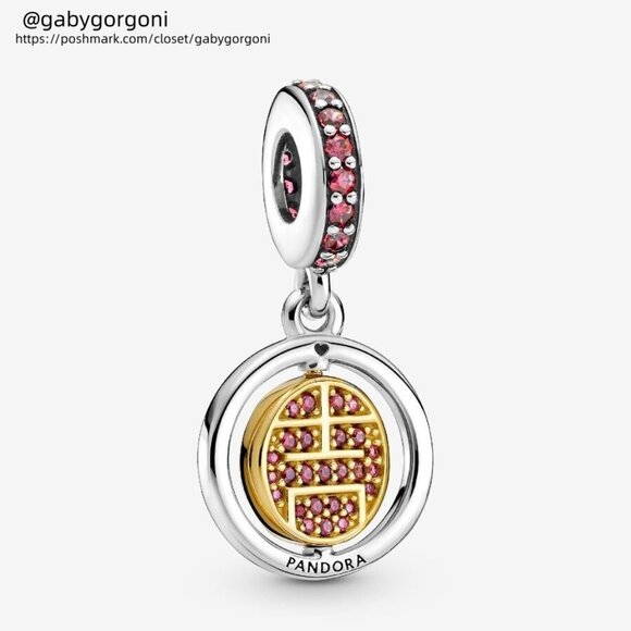 Pandora Spinning Lucky Dangle Charm|Two-tone - Picture 1 of 2